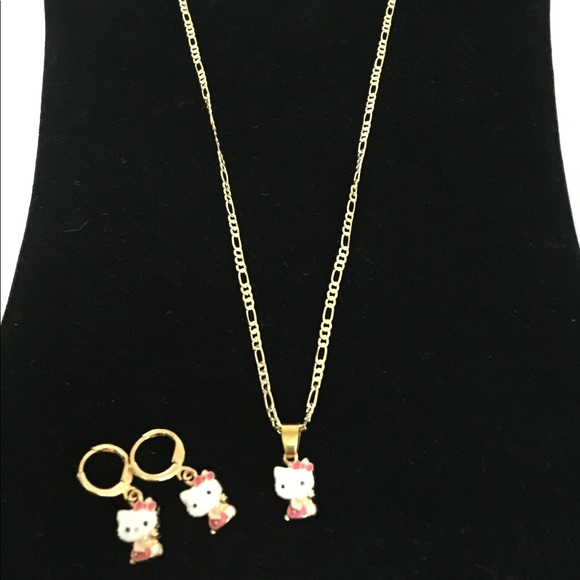 Brand new. Hello kitty necklace and earrings set - Picture 3 of 5